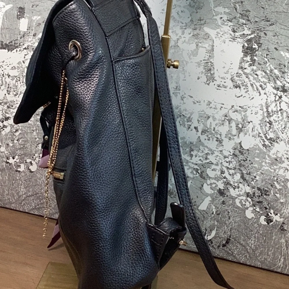 Michael Kors Black Leather Backpack - Picture 5 of 11